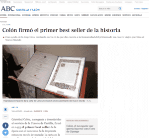 Colón firmó el primer best seller de la historia - abc castilla y leon